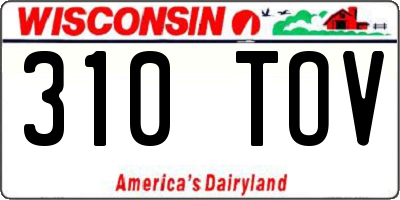 WI license plate 310TOV