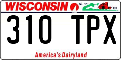 WI license plate 310TPX