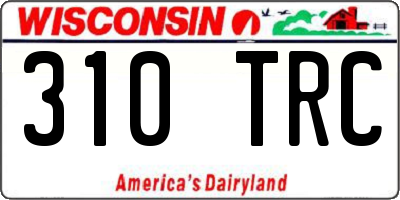 WI license plate 310TRC