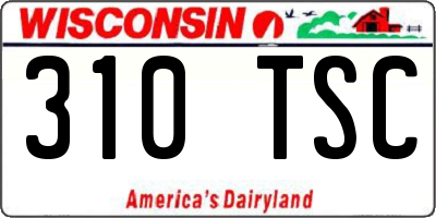 WI license plate 310TSC