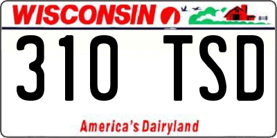 WI license plate 310TSD