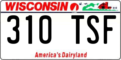 WI license plate 310TSF