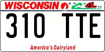 WI license plate 310TTE