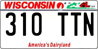 WI license plate 310TTN