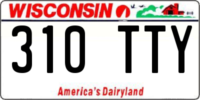 WI license plate 310TTY