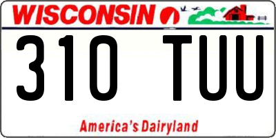 WI license plate 310TUU
