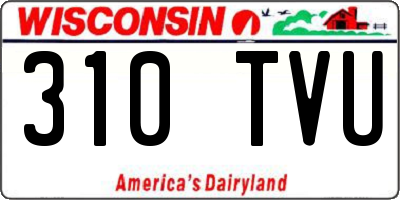 WI license plate 310TVU