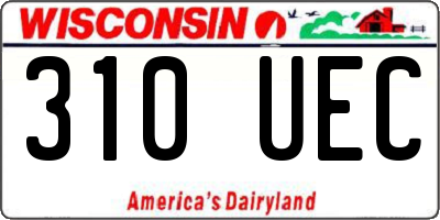 WI license plate 310UEC