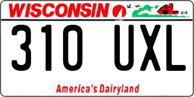 WI license plate 310UXL