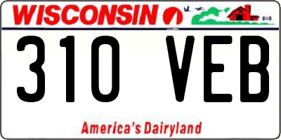WI license plate 310VEB