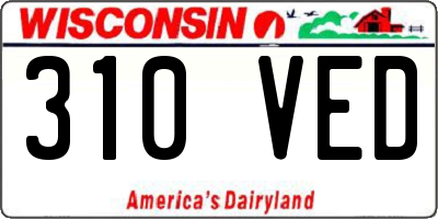 WI license plate 310VED