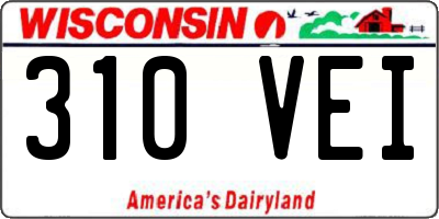 WI license plate 310VEI