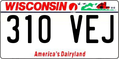 WI license plate 310VEJ