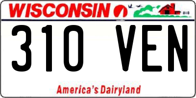 WI license plate 310VEN