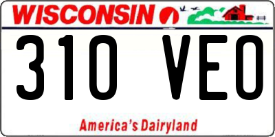 WI license plate 310VEO
