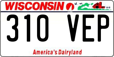 WI license plate 310VEP