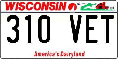 WI license plate 310VET