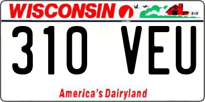 WI license plate 310VEU