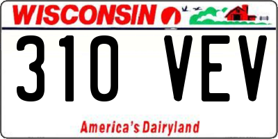 WI license plate 310VEV