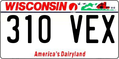 WI license plate 310VEX
