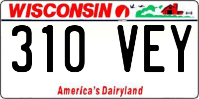 WI license plate 310VEY