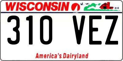 WI license plate 310VEZ