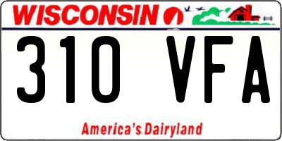 WI license plate 310VFA