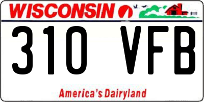 WI license plate 310VFB