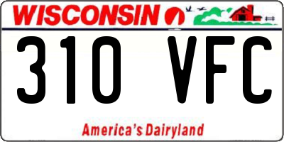 WI license plate 310VFC