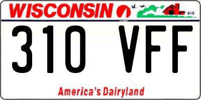 WI license plate 310VFF