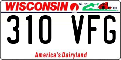 WI license plate 310VFG