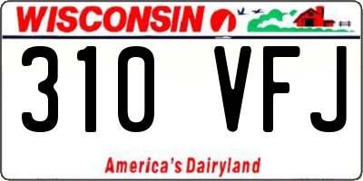 WI license plate 310VFJ