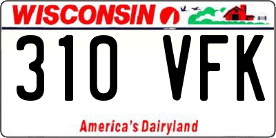 WI license plate 310VFK
