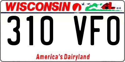 WI license plate 310VFO
