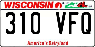 WI license plate 310VFQ