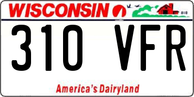 WI license plate 310VFR