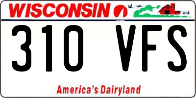 WI license plate 310VFS