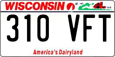 WI license plate 310VFT