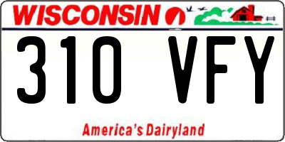 WI license plate 310VFY