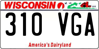 WI license plate 310VGA