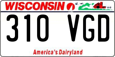 WI license plate 310VGD