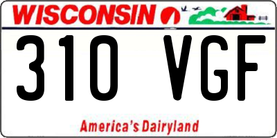 WI license plate 310VGF