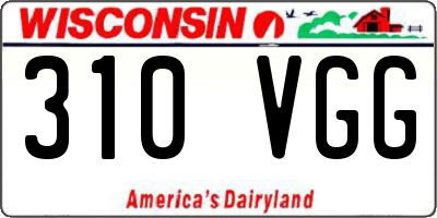 WI license plate 310VGG