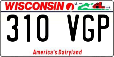 WI license plate 310VGP