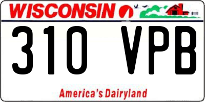 WI license plate 310VPB