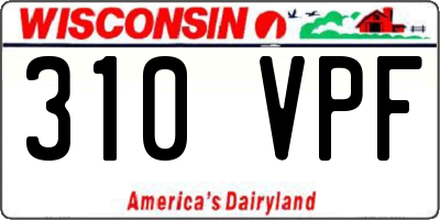 WI license plate 310VPF
