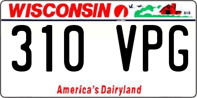 WI license plate 310VPG