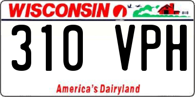 WI license plate 310VPH
