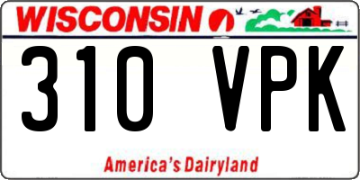 WI license plate 310VPK