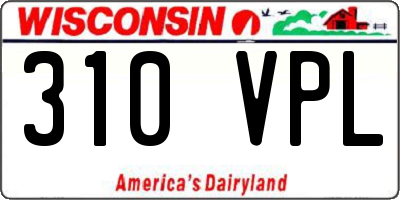 WI license plate 310VPL